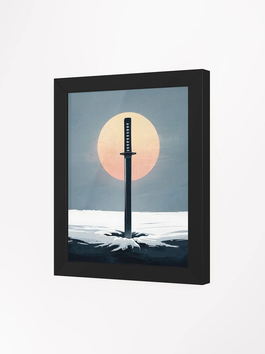Sword in the Snow Framed Print | Minimalist Warrior Art product image (3)