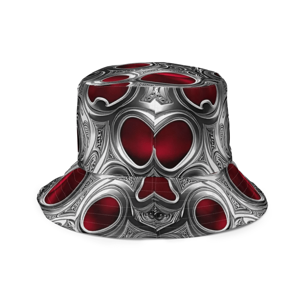 Reversible Metallic Silver & Red Painted Bucket Hat product image (5)