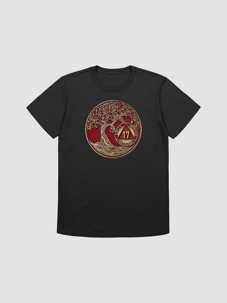 Twisted Tree of Life 17th Year Sobriety Red Medallion T-Shirt product image (4)