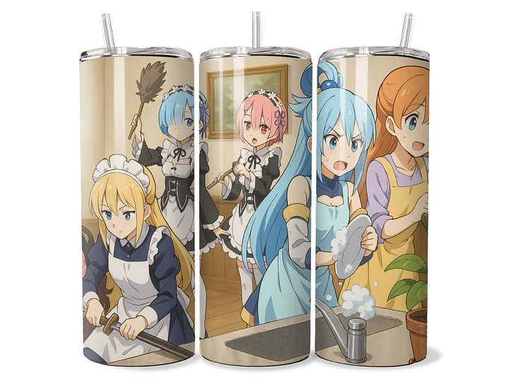 Anime Waifu Housework Chaos Tumbler - 20oz Stainless Steel product image (1)