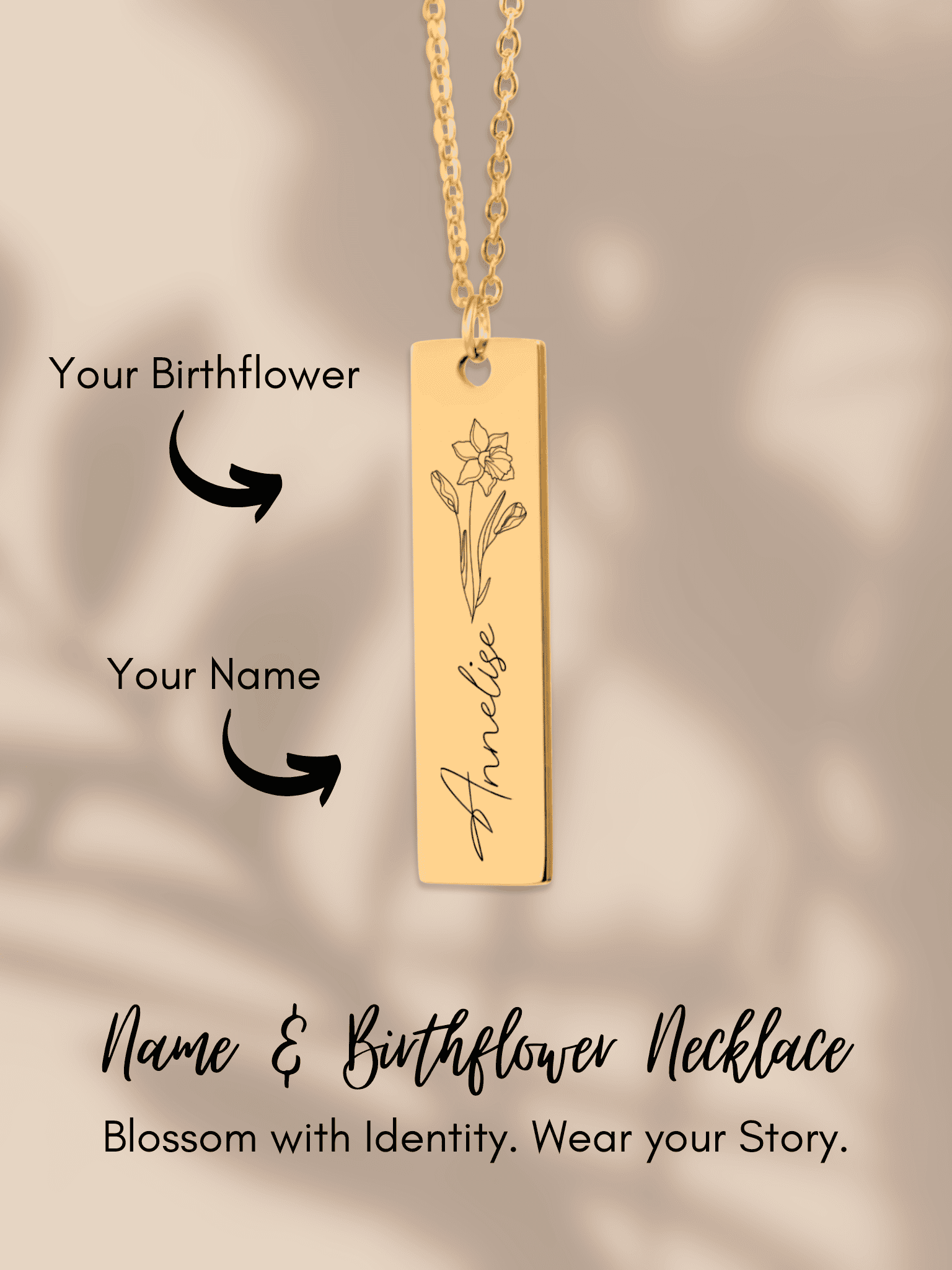 Time to Bloom Necklace - Custom Name & Birth Flower Necklace product image (4)