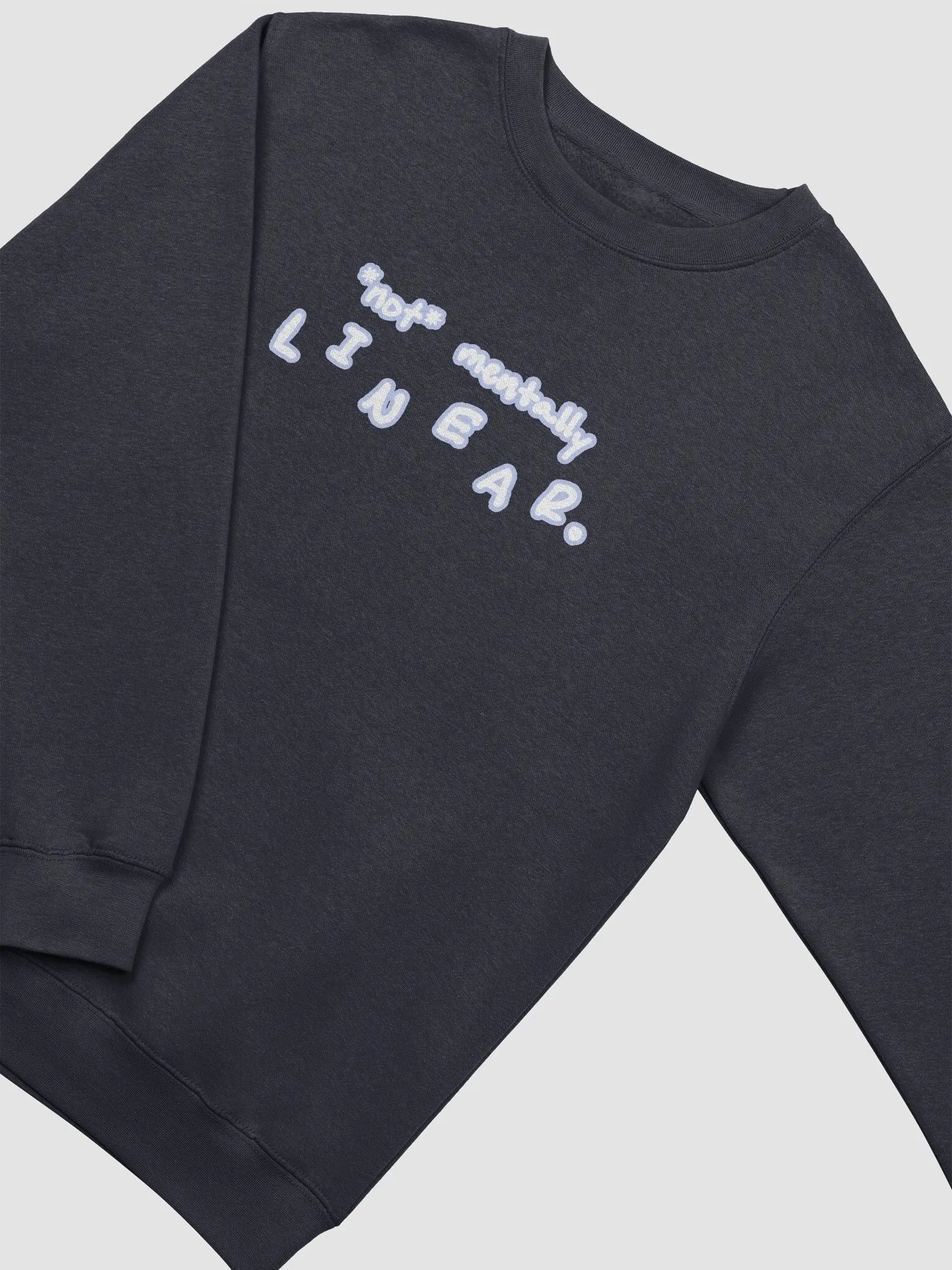 *not* mentally linear (lined design, #BDCAEF) printed crewneck product image (15)