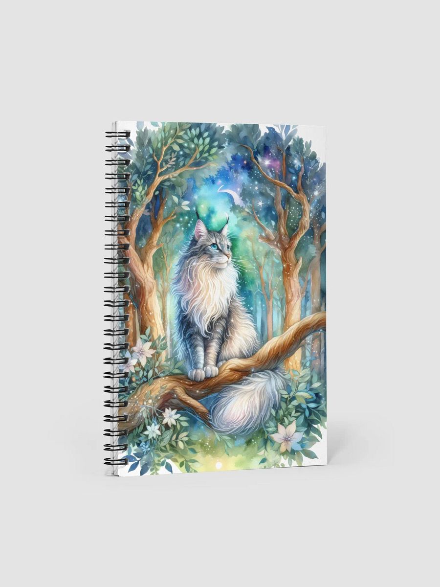 Majestic Cat in a Mystical Forest Spiral Notebook product image (1)