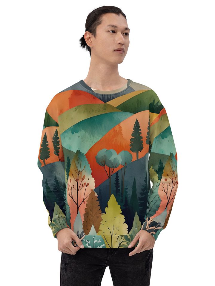 Nature Landscape All-Over Print Recycled Unisex Sweatshirt product image (2)