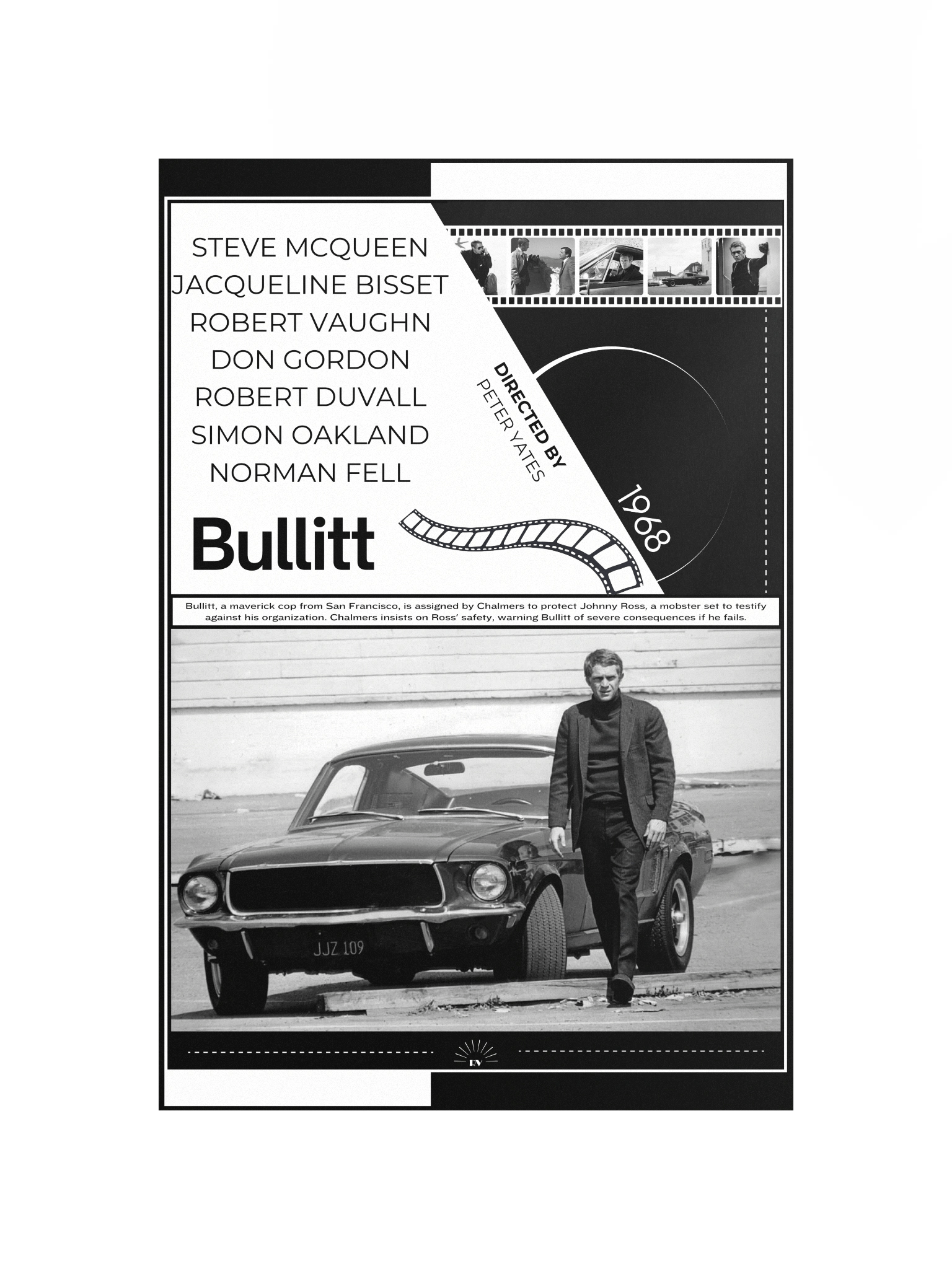 Bullitt with Steve McQueen 1968 | Movie Poster | 12x18 Wall Art product image (4)