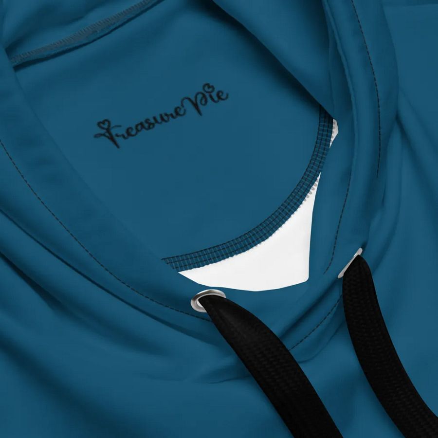 Plain Dark Blue True Summer Unisex Recycled Polyester Heavyweight Premium Hoodie by Treasure Pie product image (7)