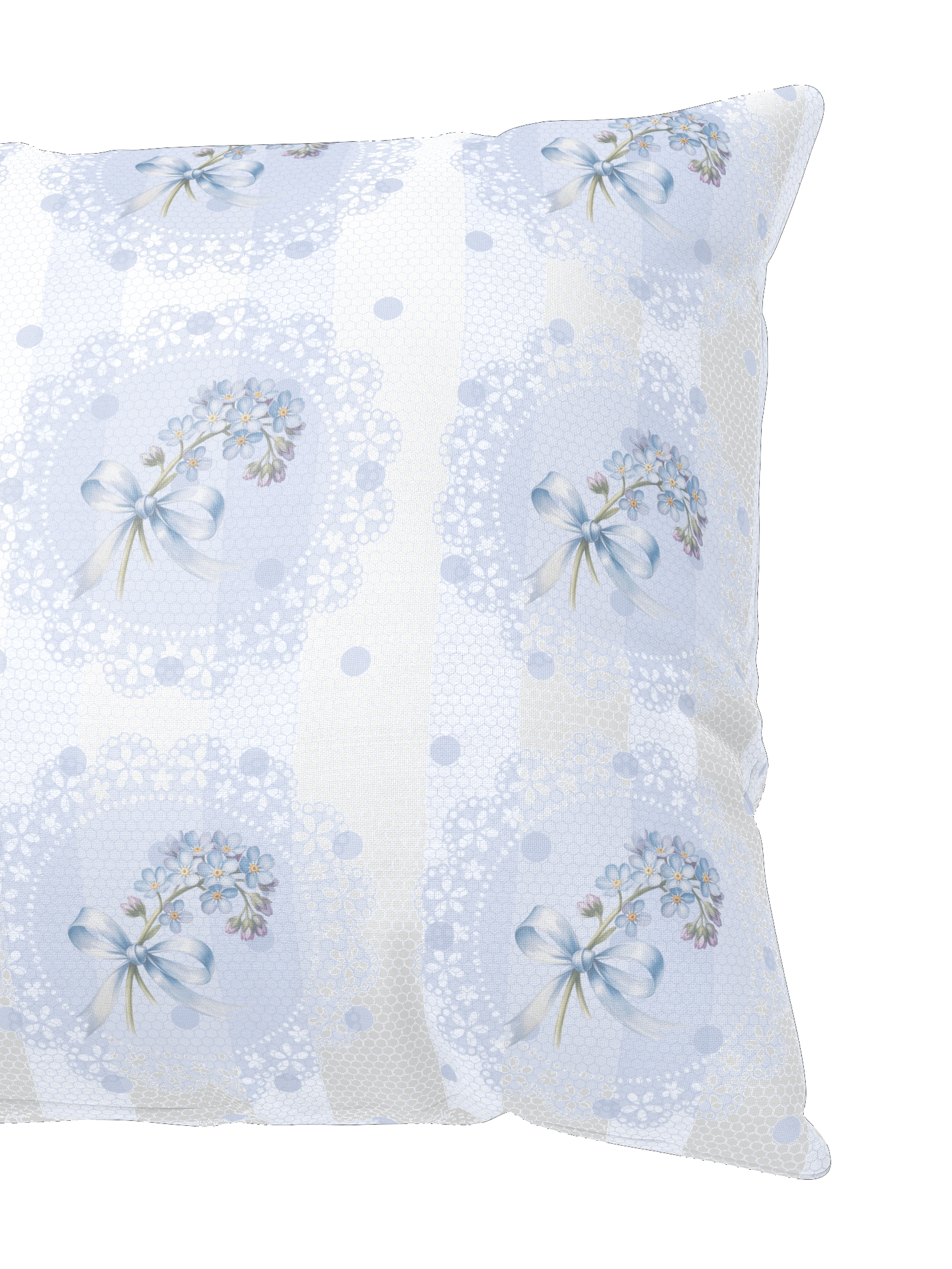 Forget-Me-Not Heirloom Pillow Lace Floral Stripes Pattern product image (3)
