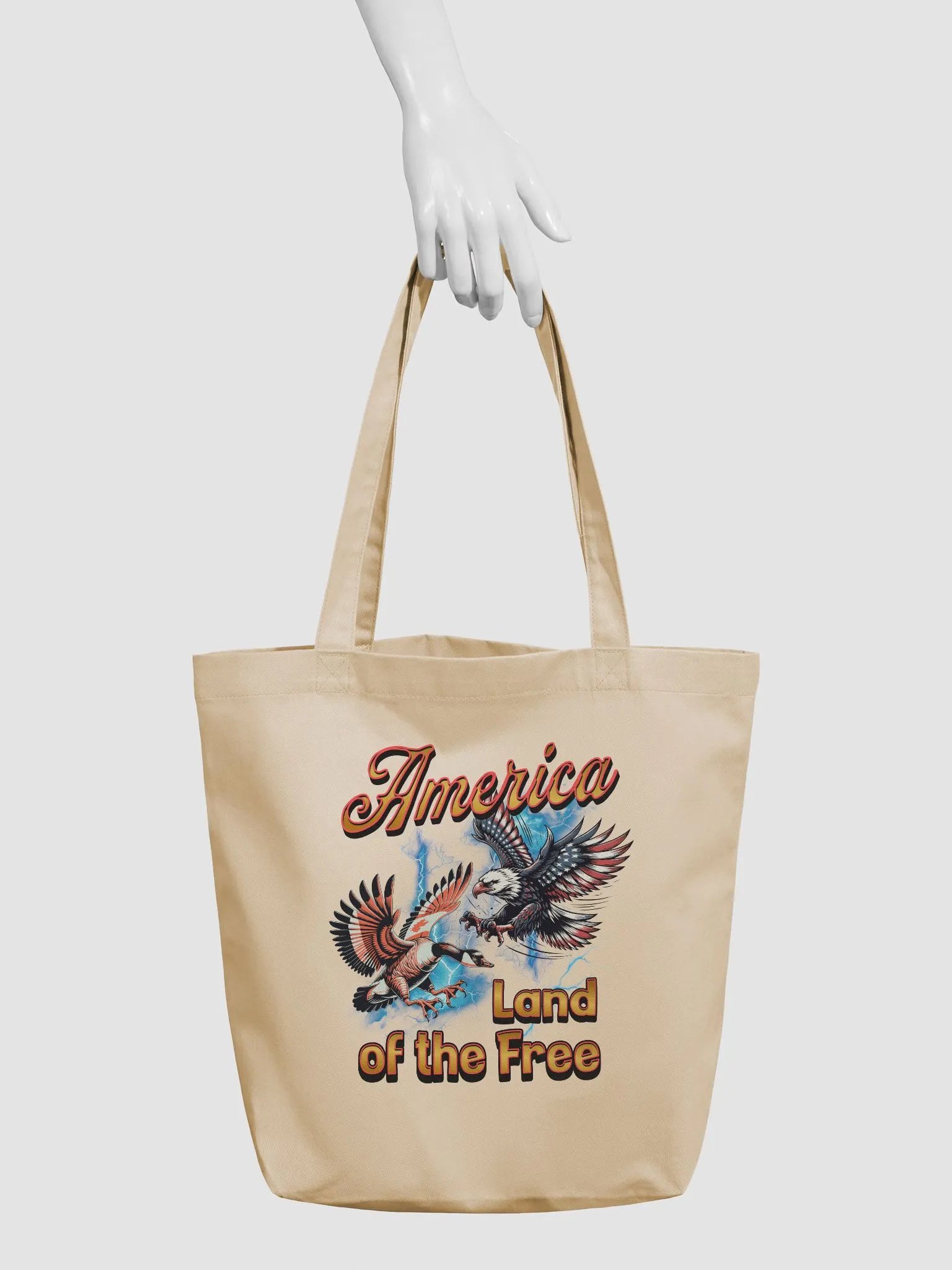 America Land Of The Free Patriotic Birds Eco Tote product image (6)