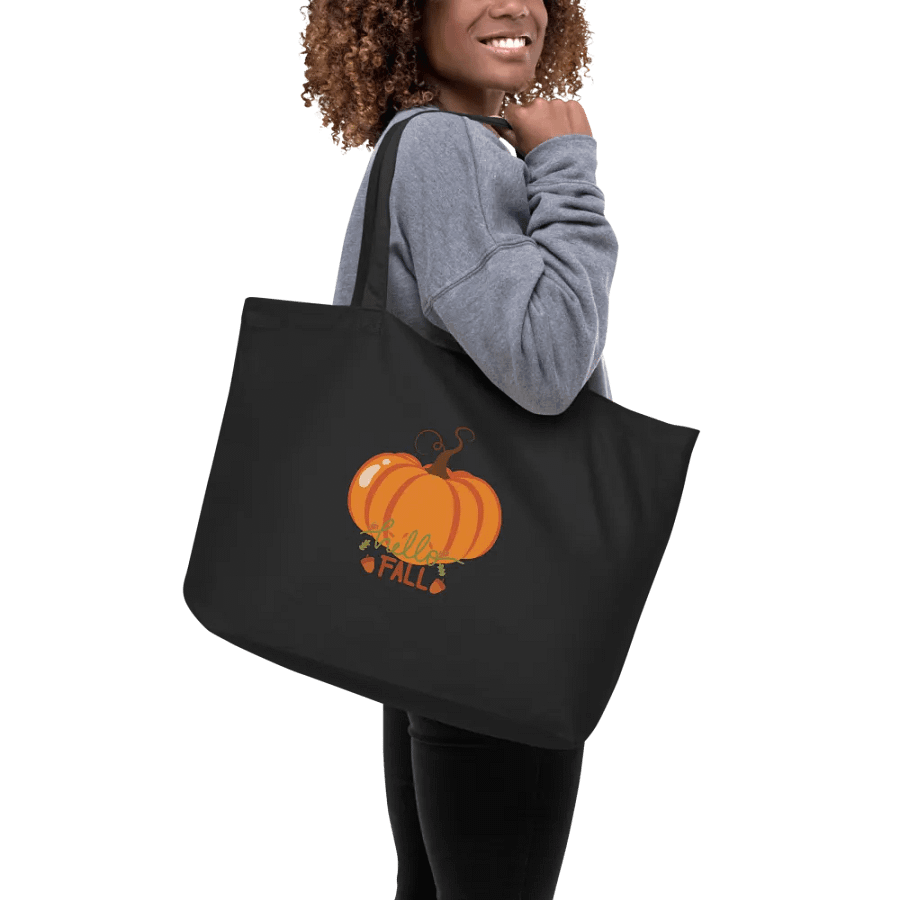 Hello Fall Twill Tote-Black product image (9)