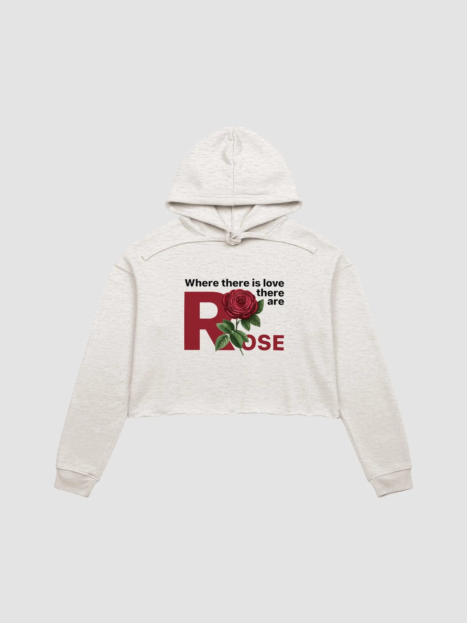 BUIII: Where there is love, there are rose Fleece Crop Hoodie product image (1)