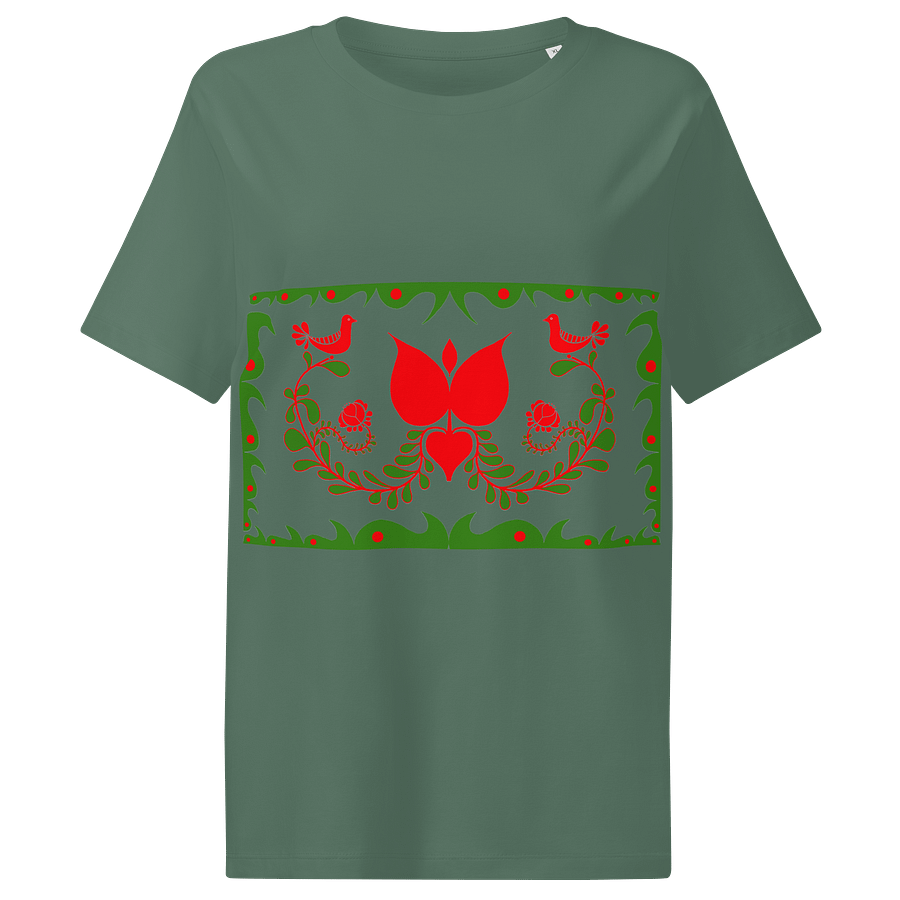 Folk Art Hungarian Red Tulip Women's Organic T-Shirt product image (1)