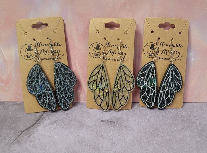Holographic Fairy Wing Earrings Version 1 product image (1)