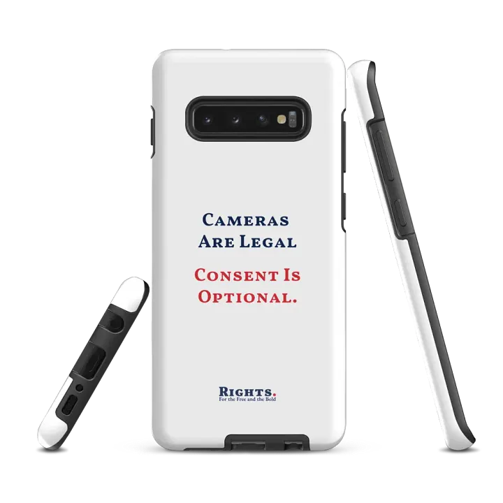 Cameras Are Legal Consent Is Optional. Samsung® Tough Case in White product image (2)