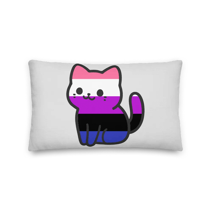 Genderfluid Pride Kitty Pillow product image (2)