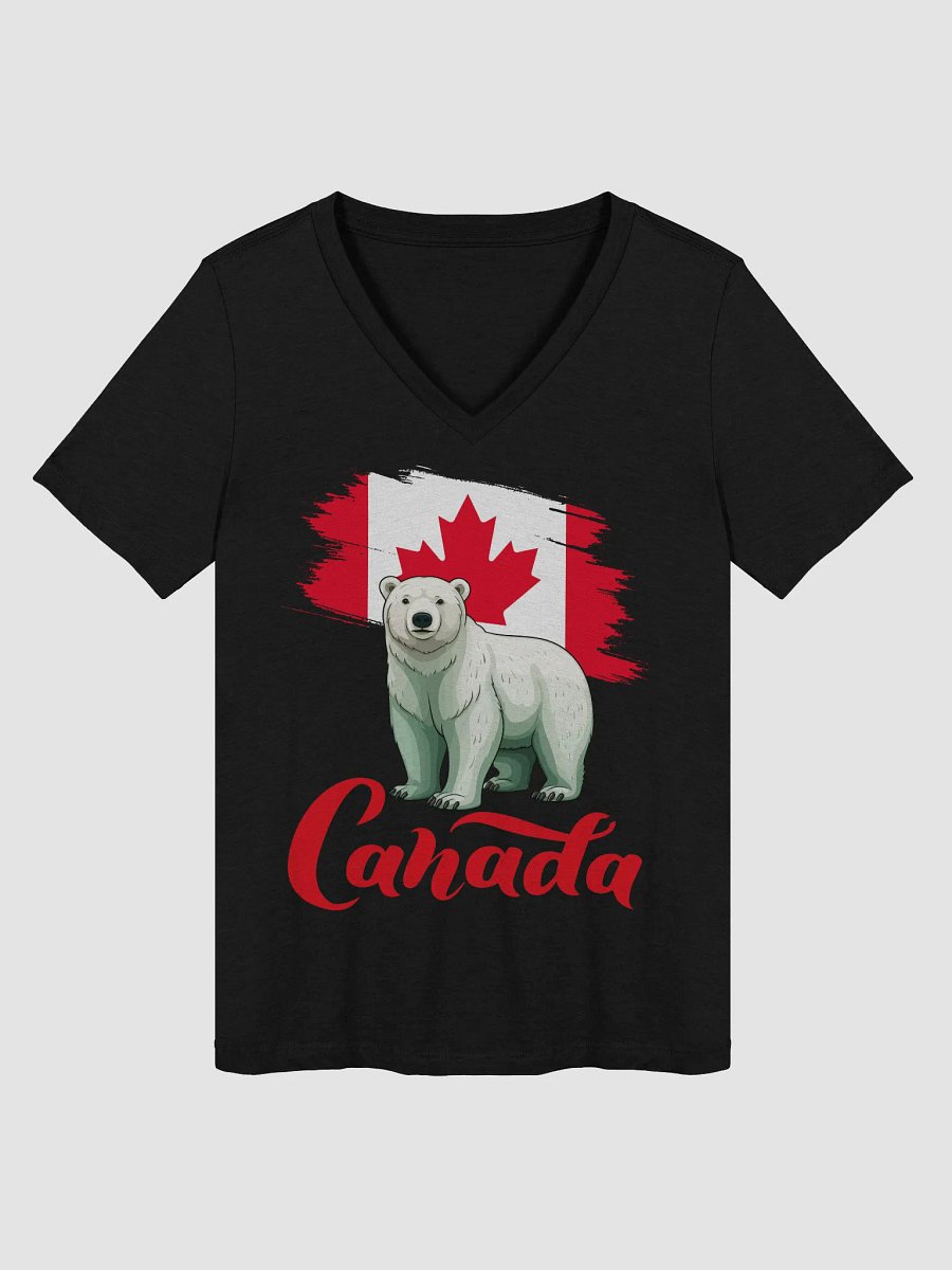 Canadian Pride Polar Bear Women's V-Neck Tee product image (3)