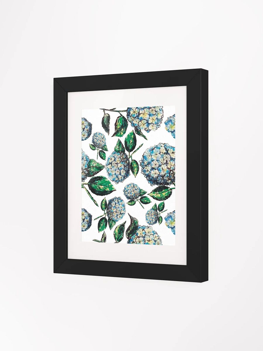 Blue Hydrangea Blooms | Framed Wall Art | by MONIQUE FAELLA DESIGNS™ | Watercolor Floral Print | Museum-Quality Matte Poster product image (3)