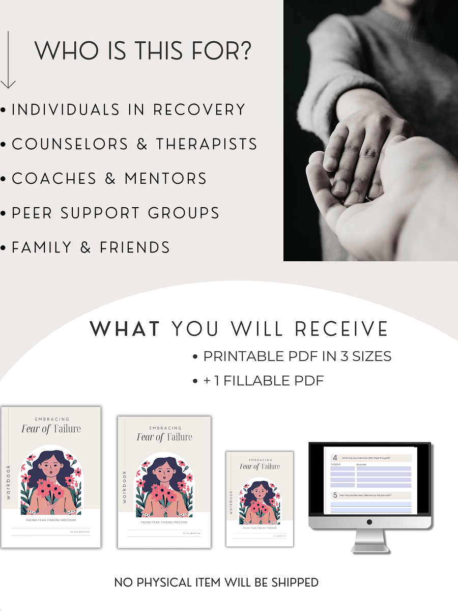 Fear Of Failure Workbook - Printable and Fillable PDF Instant Download product image (3)