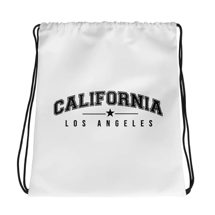 'California | Los Angeles' White Drawstring Bag product image (1)