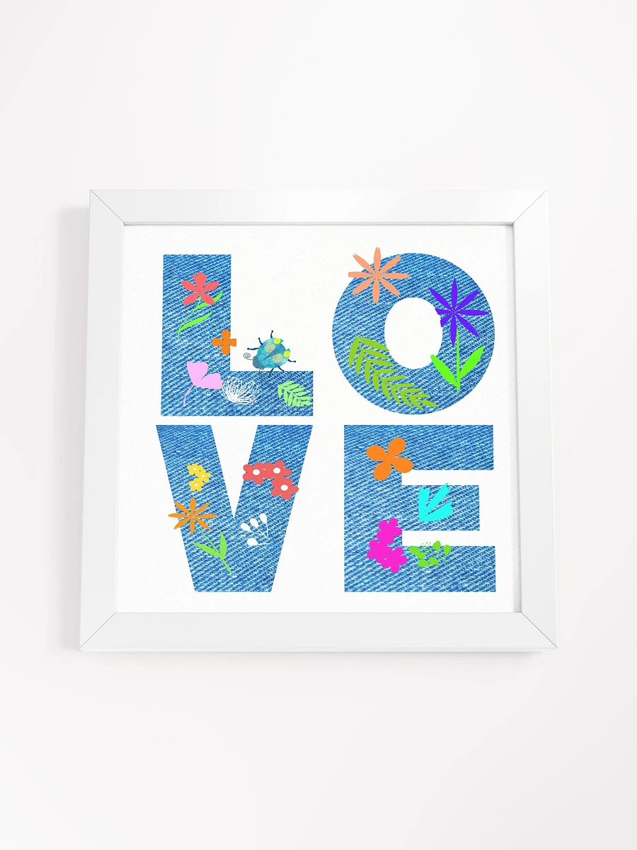 LOVE Typography Flower Filled on Denim Background Framed Picture product image (4)