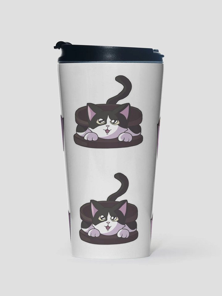 Travel mug with THE three cats product image (1)