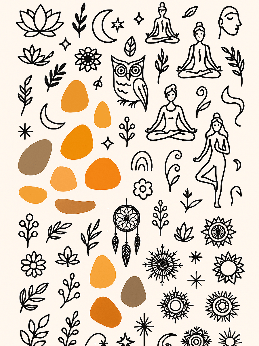 Boho Art Elements Bundle | Bohemian Clipart Set Neutral Abstract Shapes, Lines Motifs, Digital Design Graphics for DIY, Logos & Wall Art product image (6)