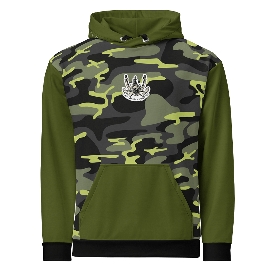 Green & Camouflage Twin Anchor Logo Hoodie product image (1)