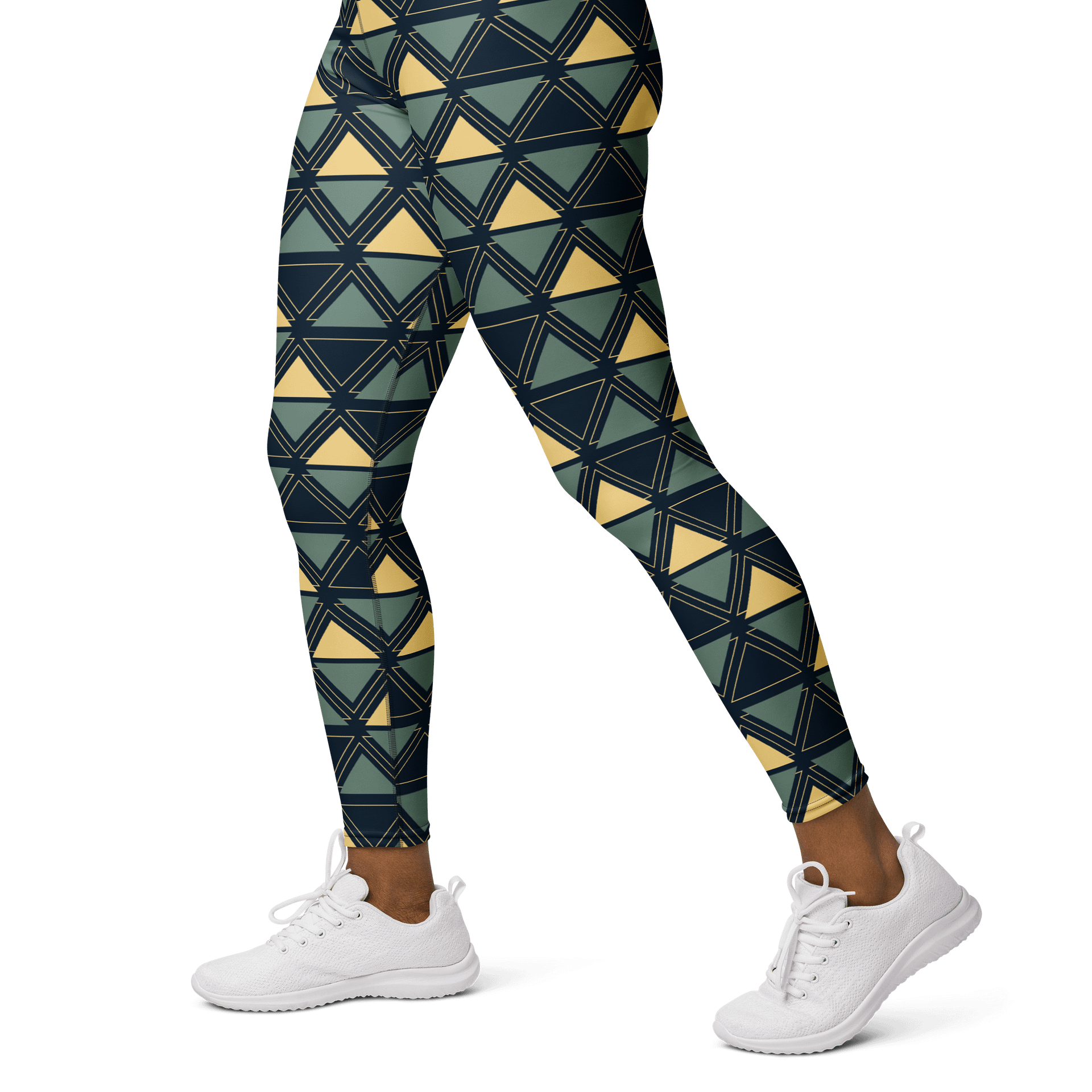 Triangulated Night Geometric Print Yoga Leggings product image (4)