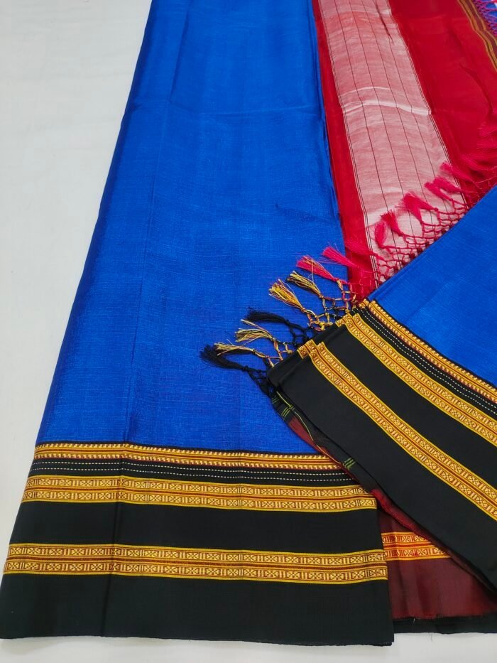 Elegant Blue Black Border Handloom Ilkal Sarees product image (2)