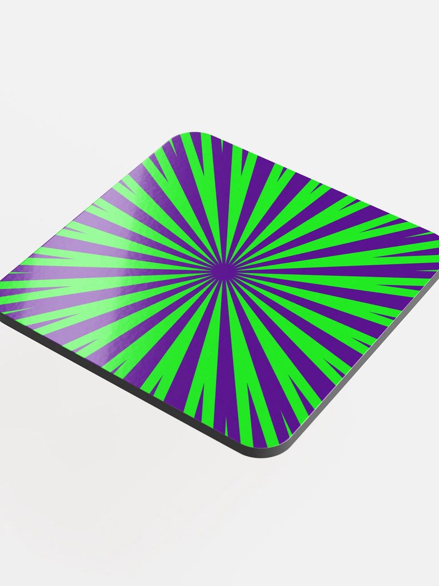 Green Purple Twisted Spirals Coaster, Strange Circus Style Home Decor product image (3)