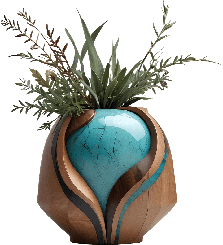 Collection song of the waves Art Deco Vase, PNG product image (1)