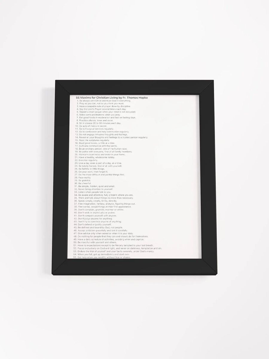 55 Maxims for Christian Living by Fr. Thomas Hopko Poster product image (1)