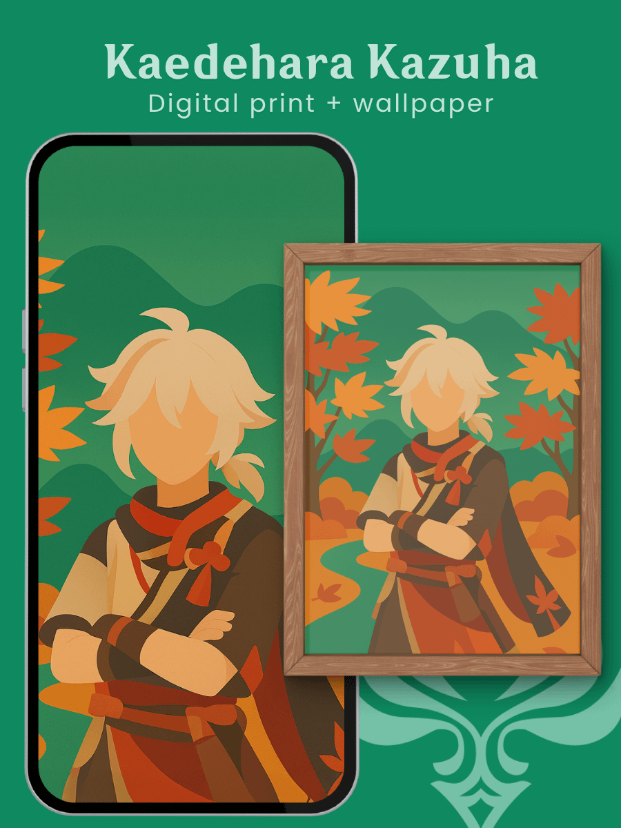 Kazuha Art Print | Genshin Impact Wall Art | Wandering Samurai Aesthetic Poster product image (1)