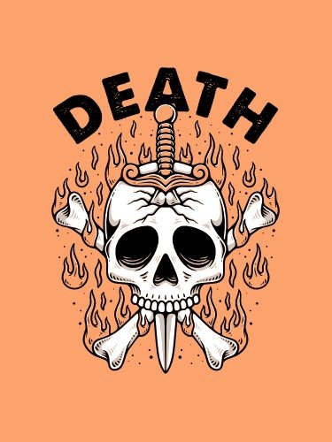 Death skull swords fire product image (1)