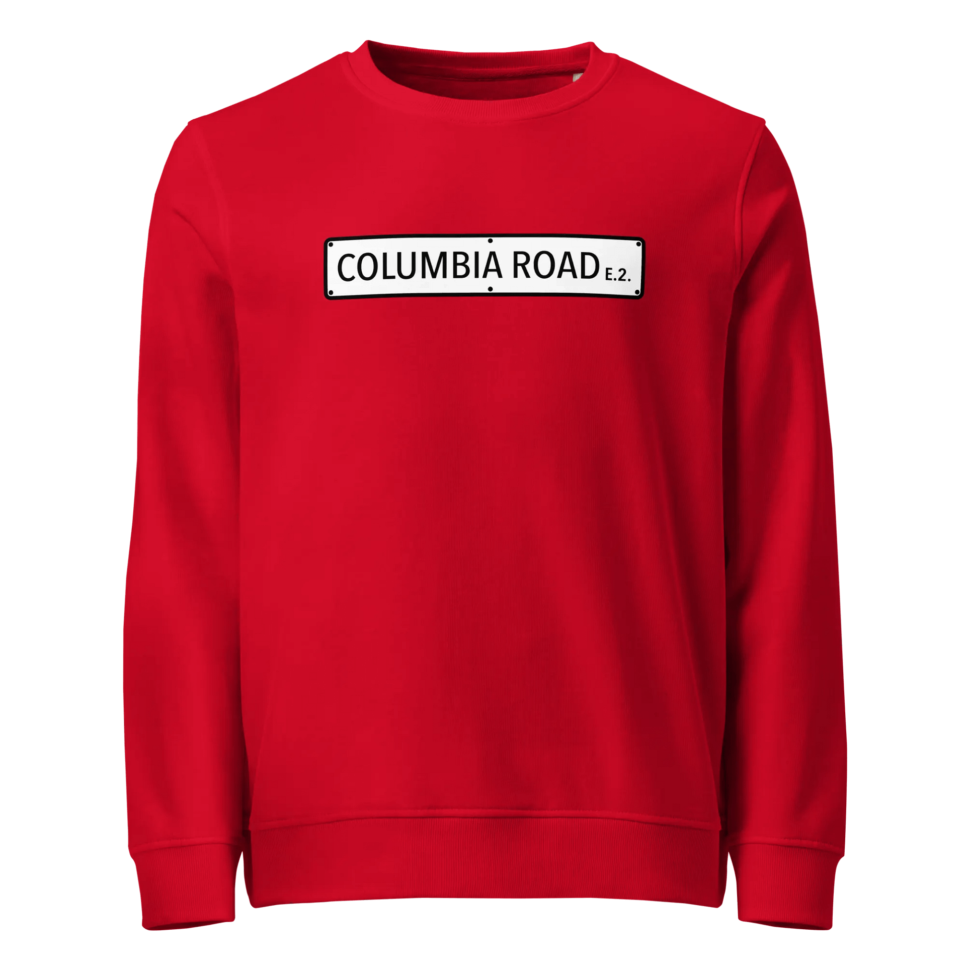Columbia Road E.2. Unisex Organic Sweatshirt (Red) product image (1)