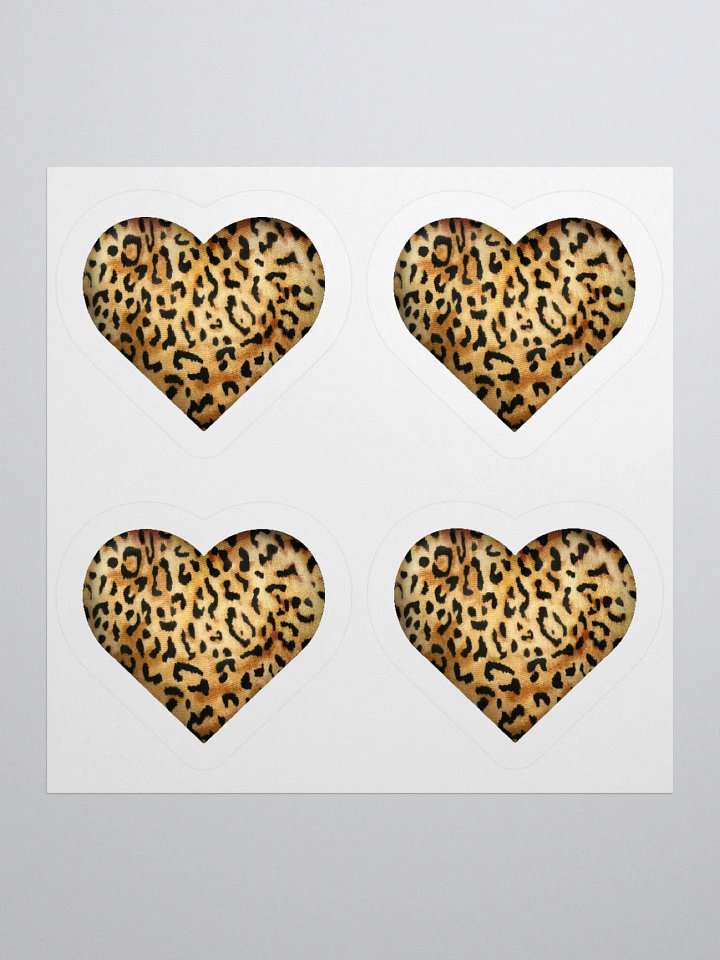 Leopard Skin Farbric Heart in Orange Gold - Kiss Cut Sticker product image (1)