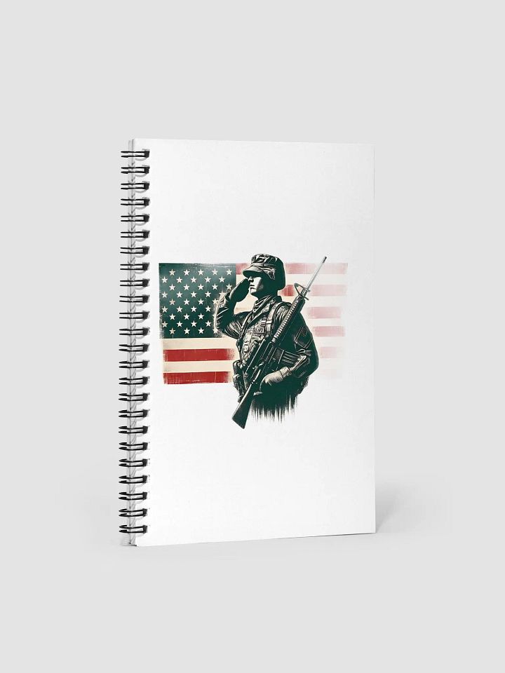 Saluting Soldier - Proud USA Patriotic Tribute Vintage Spiral Notebook product image (1)