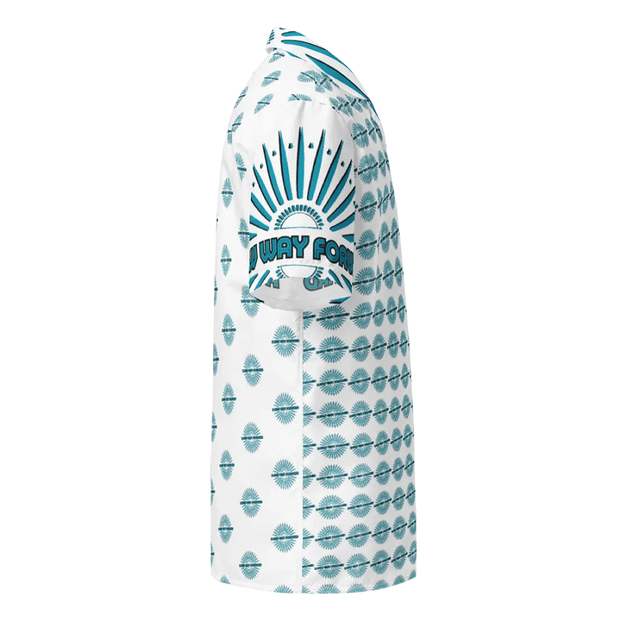 A NEW WAY FORWARD Turquoise Geometric Hawaiian Shirt product image (10)