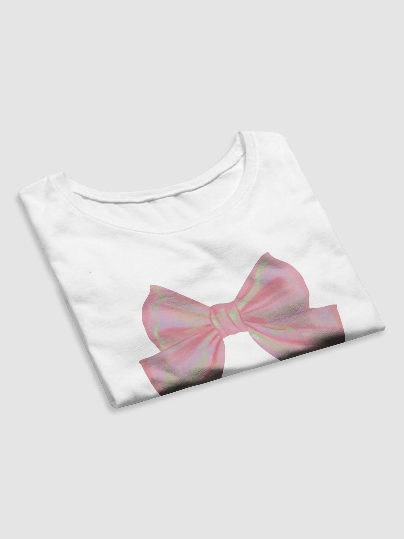 Pink Shiny Bow Baby Tee product image (4)