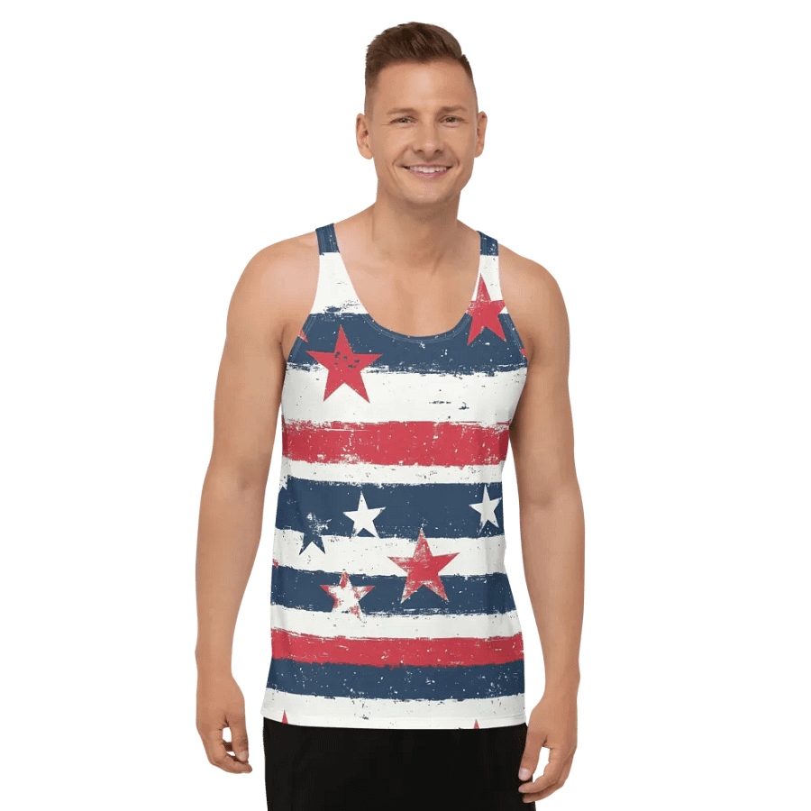 Geaux 31 - Vintage Stars & Stripes Pattern Men's Tank Top product image (8)