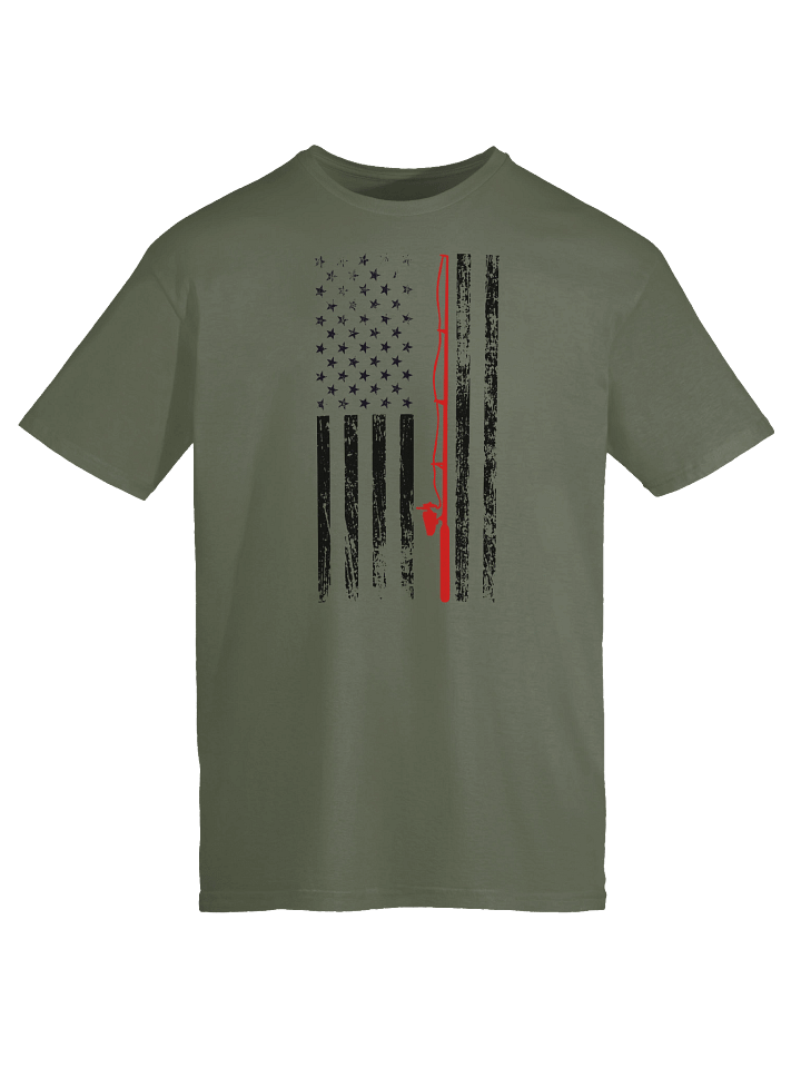 American Flag Fishing Pole T-Shirt product image (2)