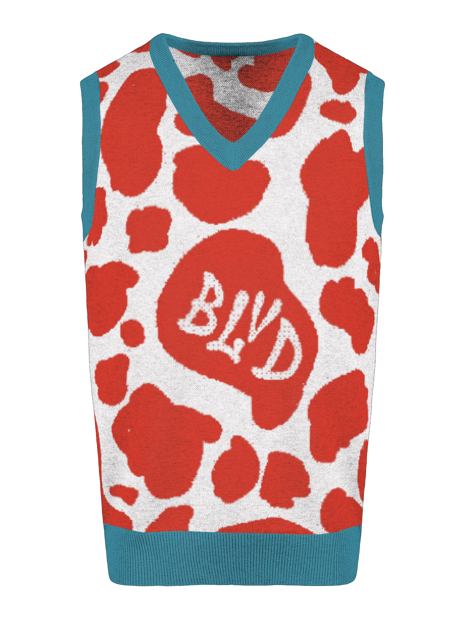 BLVD Cow Print Sweater Vest Tropical Reef product image (13)