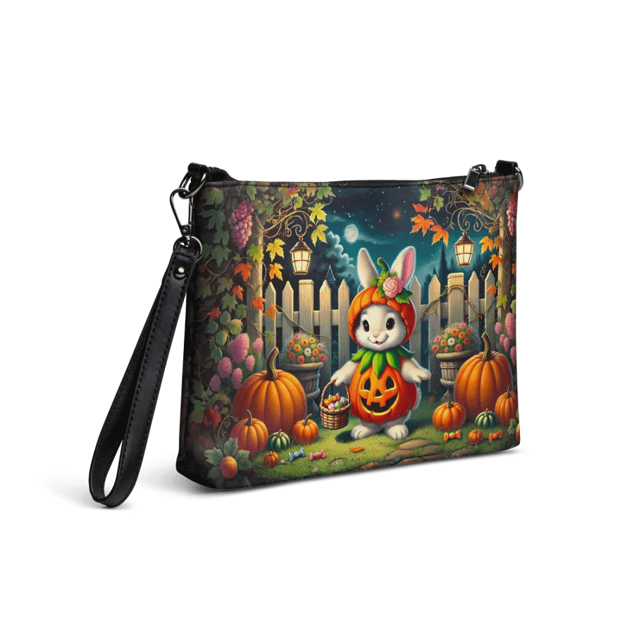 Bunny Rabbit Pumpkin Patch Crossbody Bag - Halloween Purse product image (4)