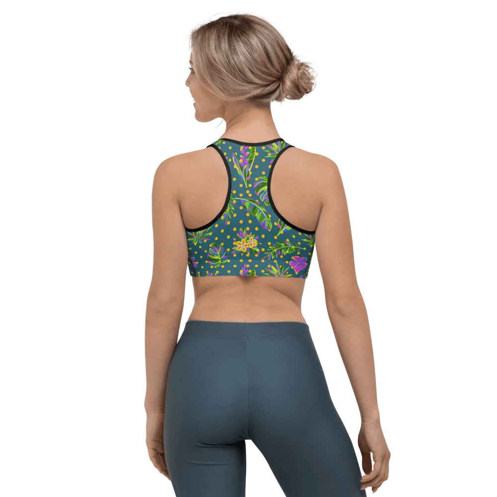 Green All-Over Print Sports Bra product image (7)