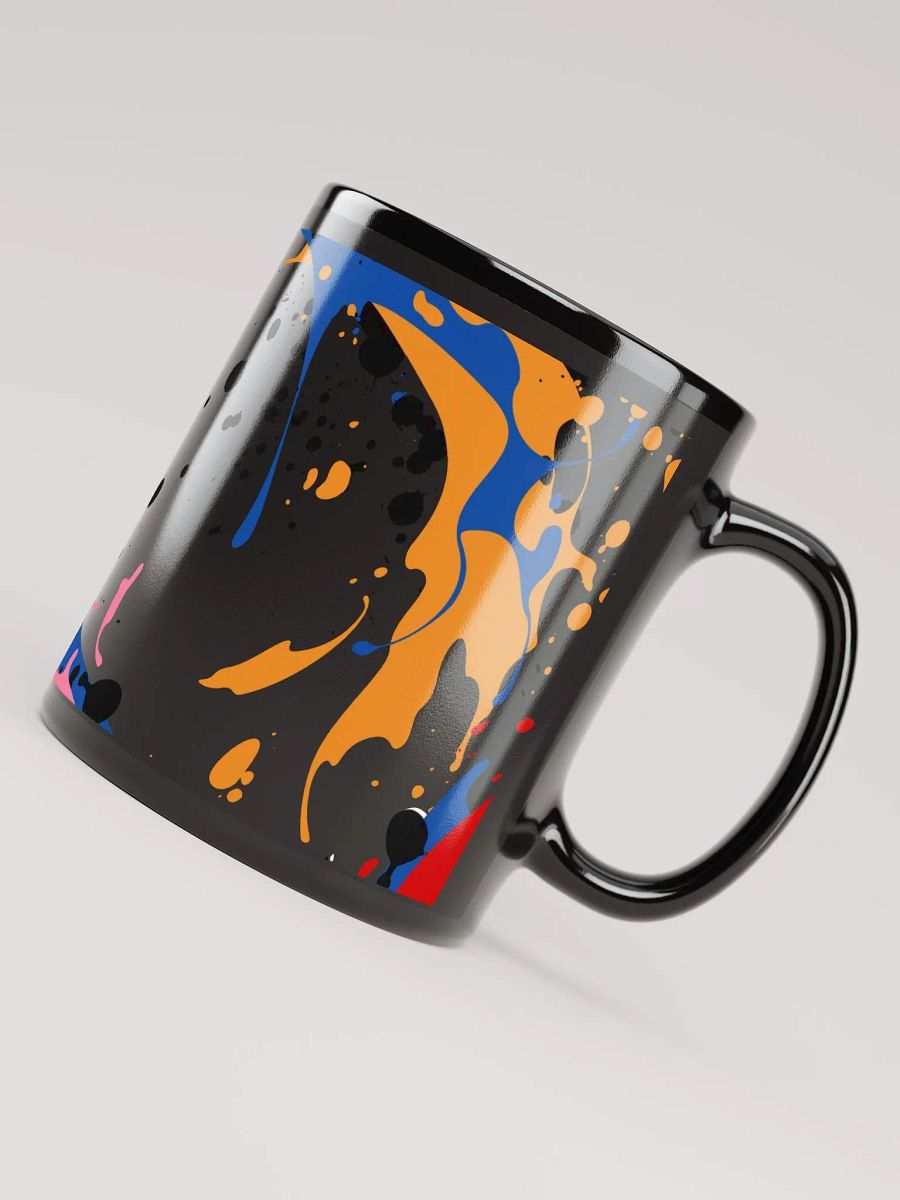 Splashed Paint Abstract Design Black Mug product image (7)