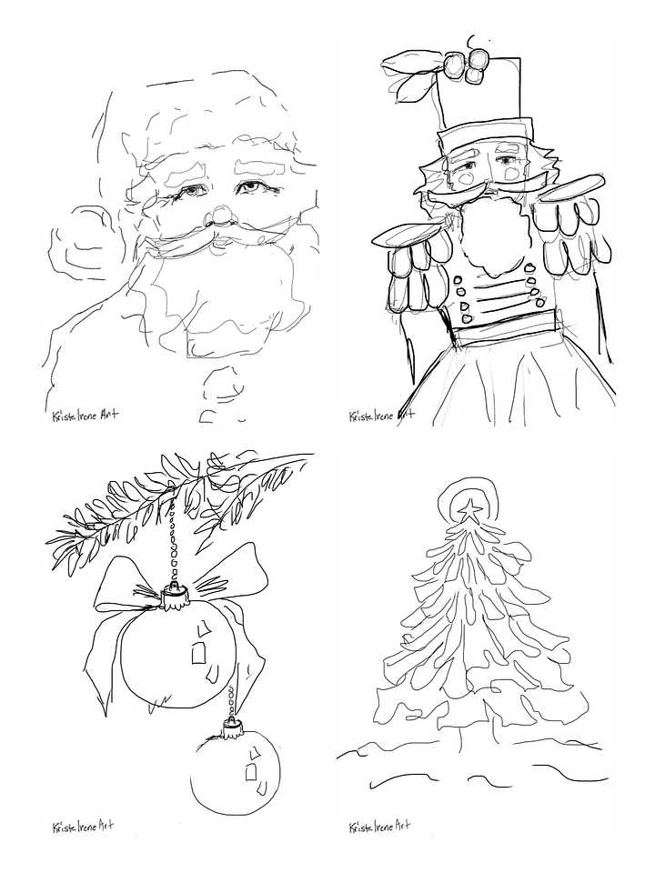 6 Christmas Sketches to Trace & Colour - FREE! product image (2)
