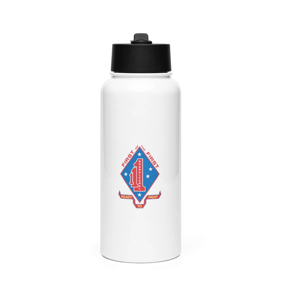 1st Battalion, 1st Marines: Stainless Steel Water Bottle with a Straw Lid product image (1)