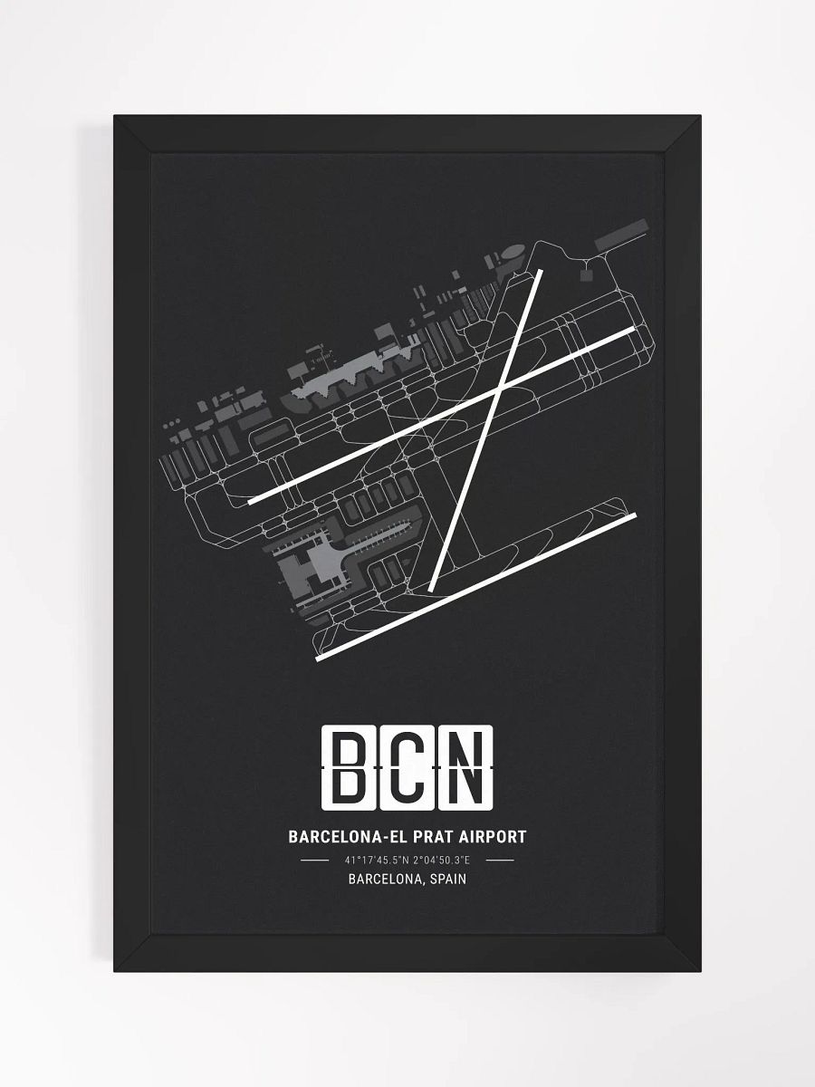 Framed Airport BCN Premium Map On Matt Paper product image (1)