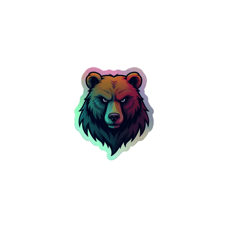 Fierce Bear Holographic Sticker Sheet product image (1)