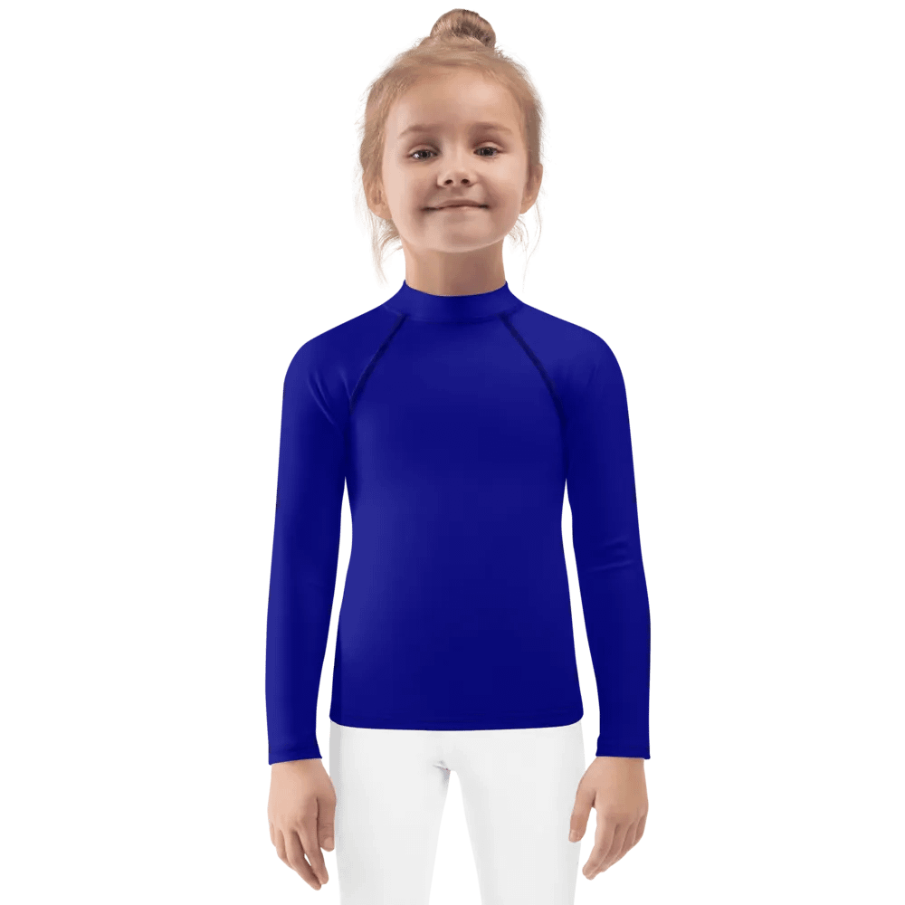 Kids Plain Color Navy Blue Rash Guard product image (1)