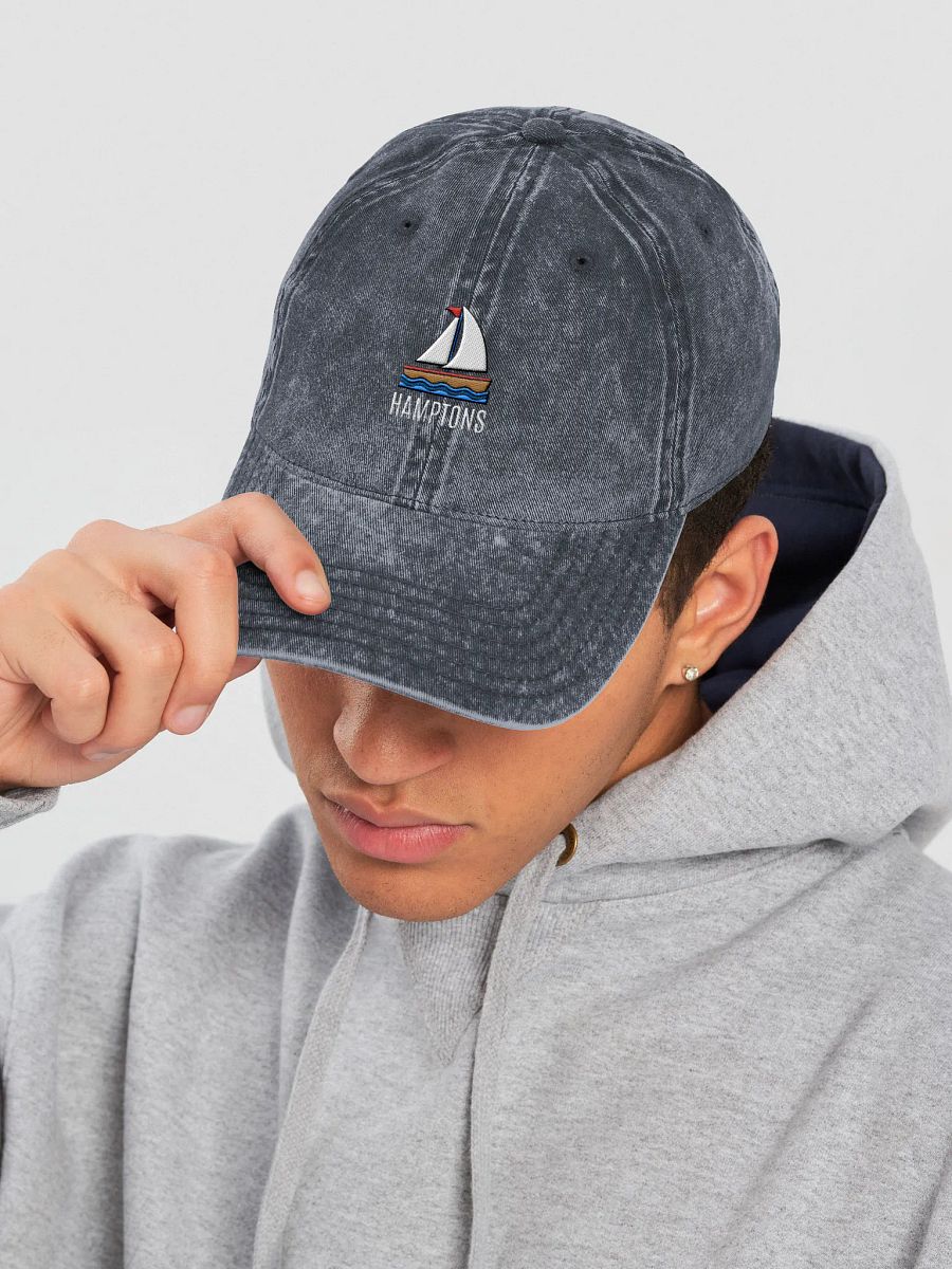 Hamptons Embroidery Vintage Denim Hat product image (28)